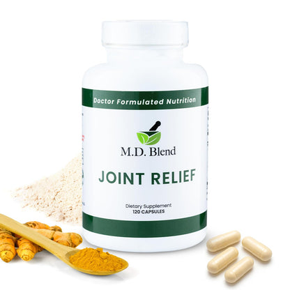 M.D. Blend Wellness Bundle with joint health supplement (120 capsules) & lightweight face hydrating hyaluronic acid serum (30 ml) featuring an airless pump, daily wellness skincare + joint support duo M.D. BlendBuy Supplements Australia