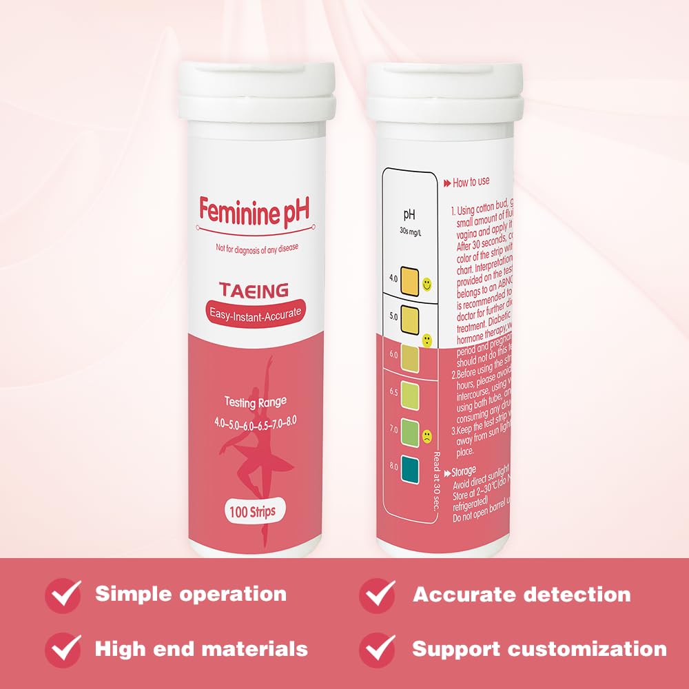TAEING Vaginal Health pH Test Strips, 100pcs Feminine pH Test for Women, pH-Balance Monitor My StoreBuy Supplements Australia