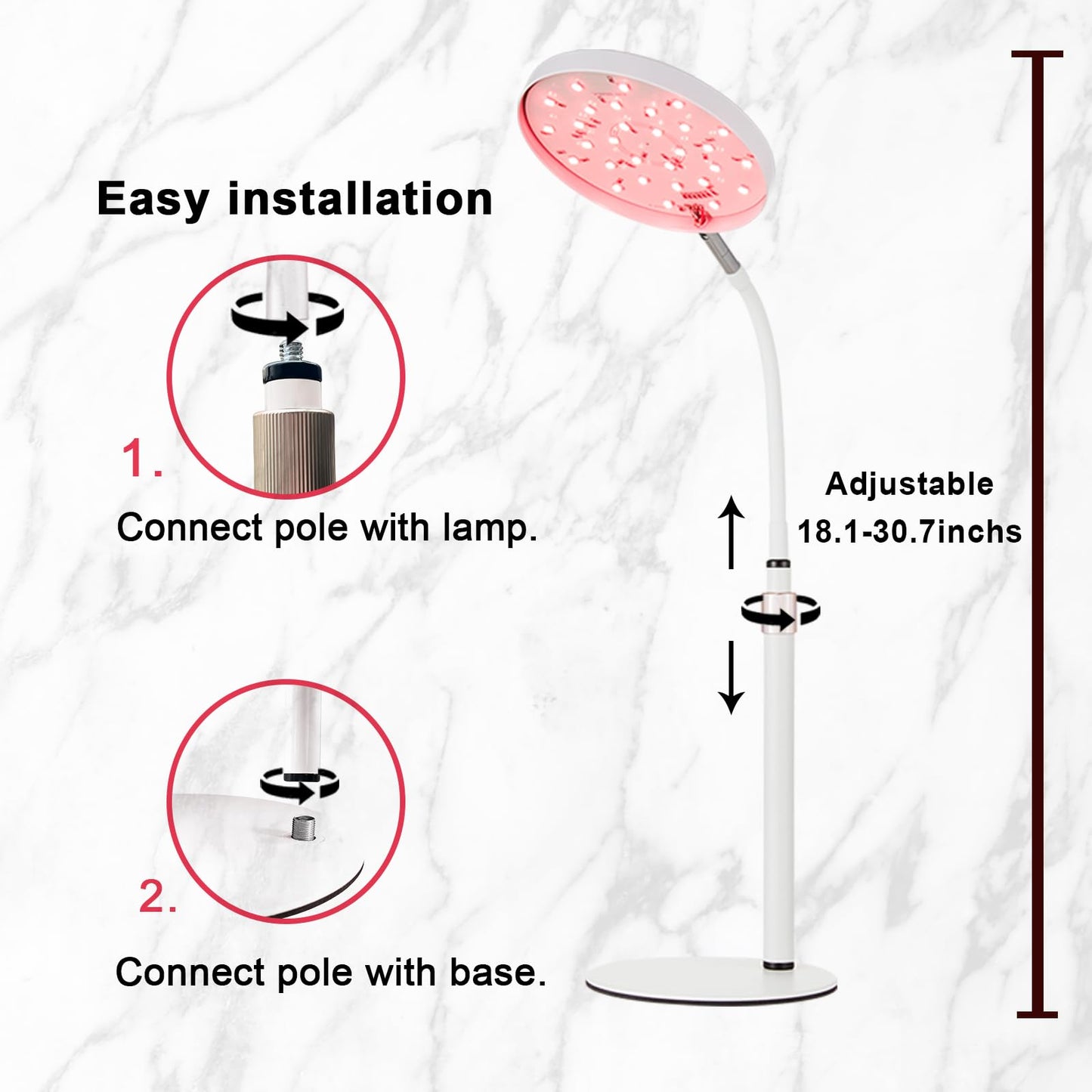 Akarishin Red Light Therapy Lamp for Face- Facial and Body Treatment with Adjustable Height Stand AkarishinBuy Supplements Australia