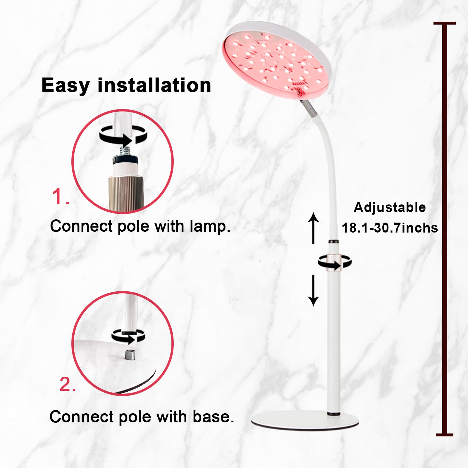 Akarishin Red Light Therapy Lamp for Face- Facial and Body Treatment with Adjustable Height Stand AkarishinBuy Supplements Australia
