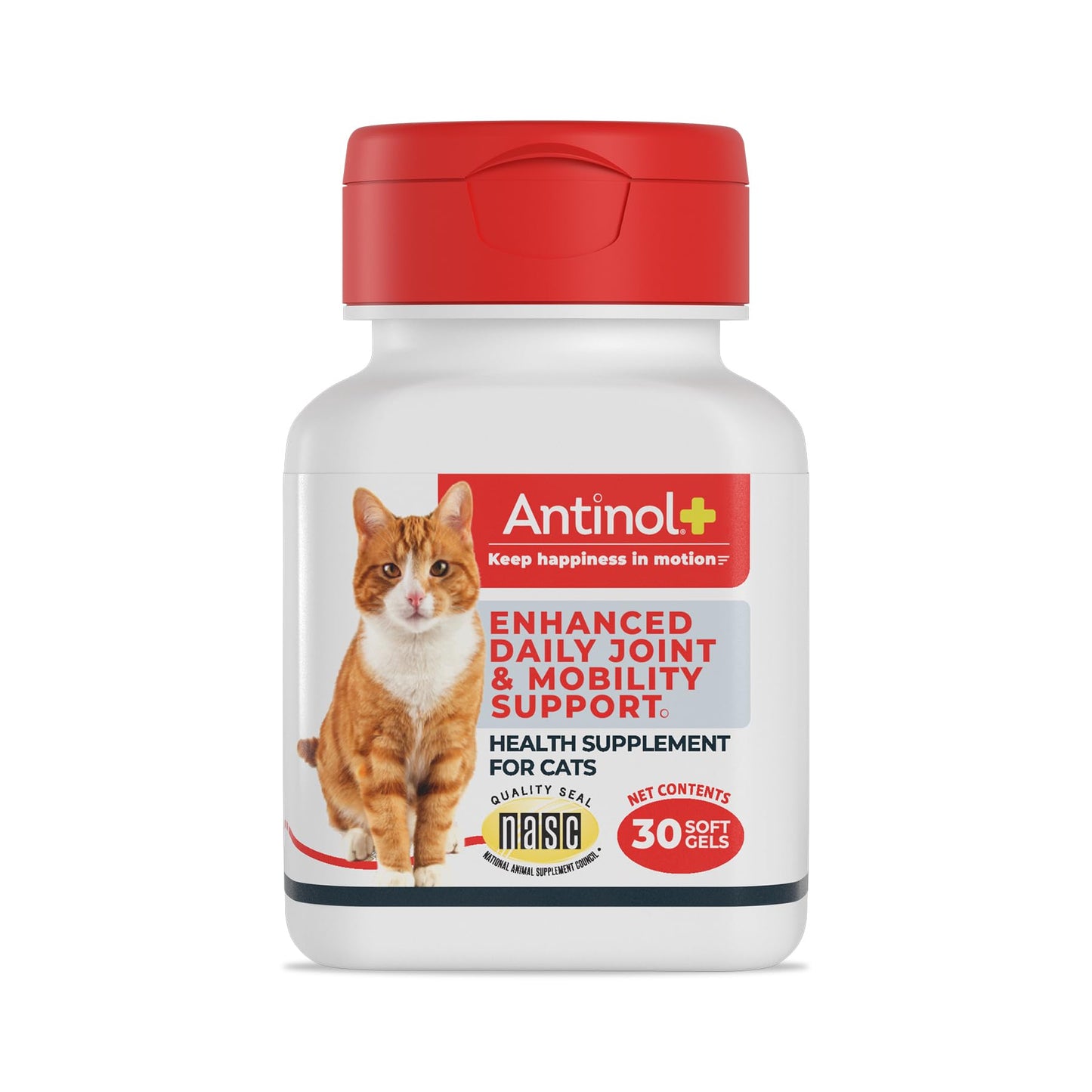 Antinol Plus, Mobility, Hip, and Joint Supplement for Cats, Green-Lipped Mussels and Krill Oil - Cat Joint Supplement, 30 Soft Gels AntinolBuy Supplements Australia