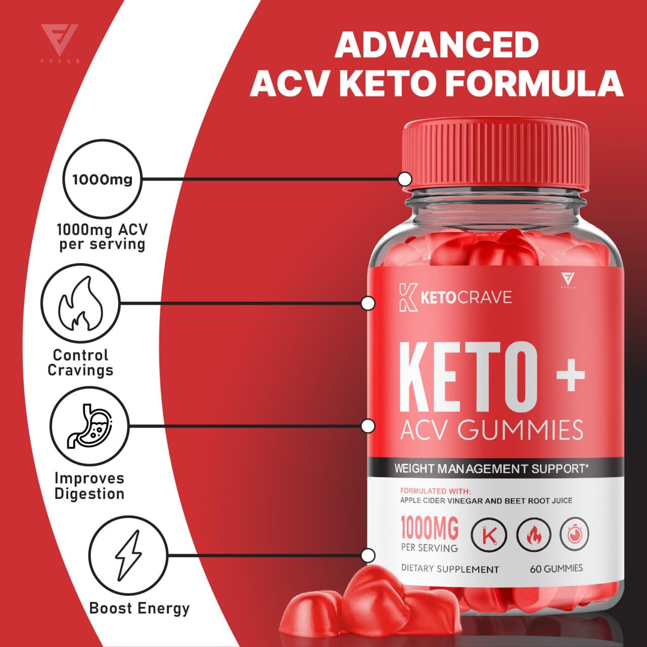 (3 Pack) Keto Crave ACV Gummies Kelly Clarkson, Ketocrave Keto + ACV Gummies Advanced FyvusBuy Supplements Australia