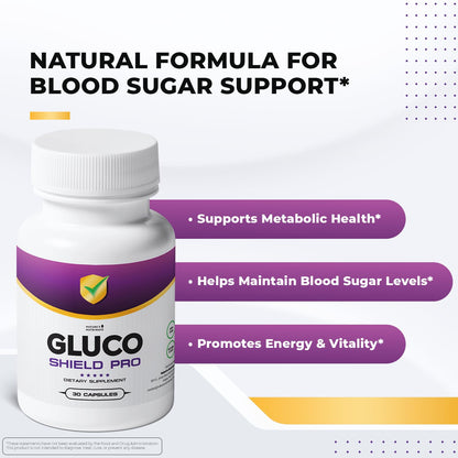 GlucoShield Pro - Natural Supplement with Vitamins B1, B2, B6, Magnesium, Zinc & Calcium | Non-GMO, Stimulant-Free, Easy-to-Take | Made in the USA, GMP-Certified | 30 Capsules, 3 Month Supply Nature’s NutriWaveBuy Supplements Australia