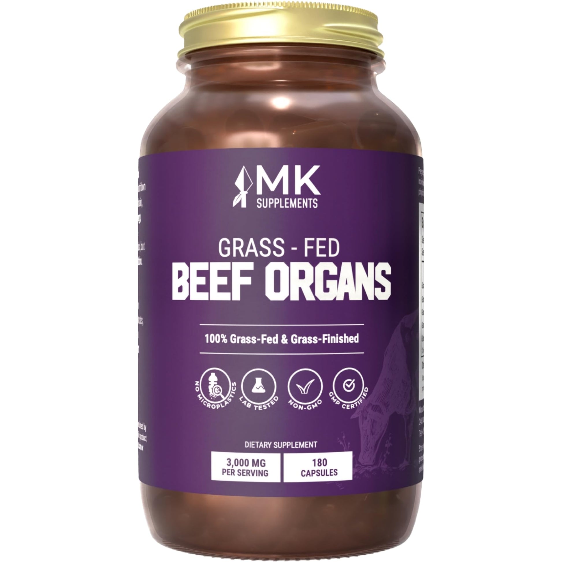 MK Supplements Grass-Fed Beef Organs Capsules | 5 Organs in Nature-Identical Ratios | B12, Copper & Heme Iron | Regeneratively Raised | 150 Capsules MK SupplementsBuy Supplements Australia