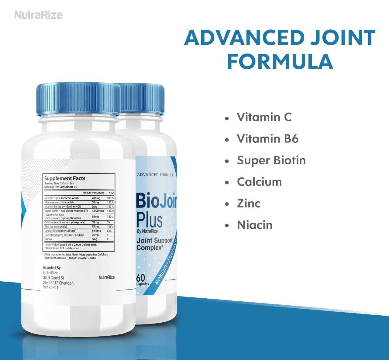 BioJoint Plus - BioJoint Plus Advanced Joint Support Formula, BioJoint Supplement, BioJoint Maximum Strength Pills for Joint Wellness and Mobility, Bio Joint Plus Reviews (60 Capsules) NutraRizeBuy Supplements Australia