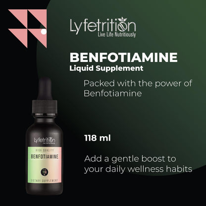 Lyfetrition Benfotiamine 118 ml, 4 FL Oz Liquid, 220 Servings, Made in USA, Quick Absorption, Potent Ingredients, Non-GMO LyfetritionBuy Supplements Australia