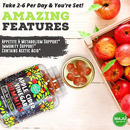 Apple Cider Vinegar Gummies with Mother - Weight Management & Detox - 2X Stronger Maju SuperfoodsBuy Supplements Australia