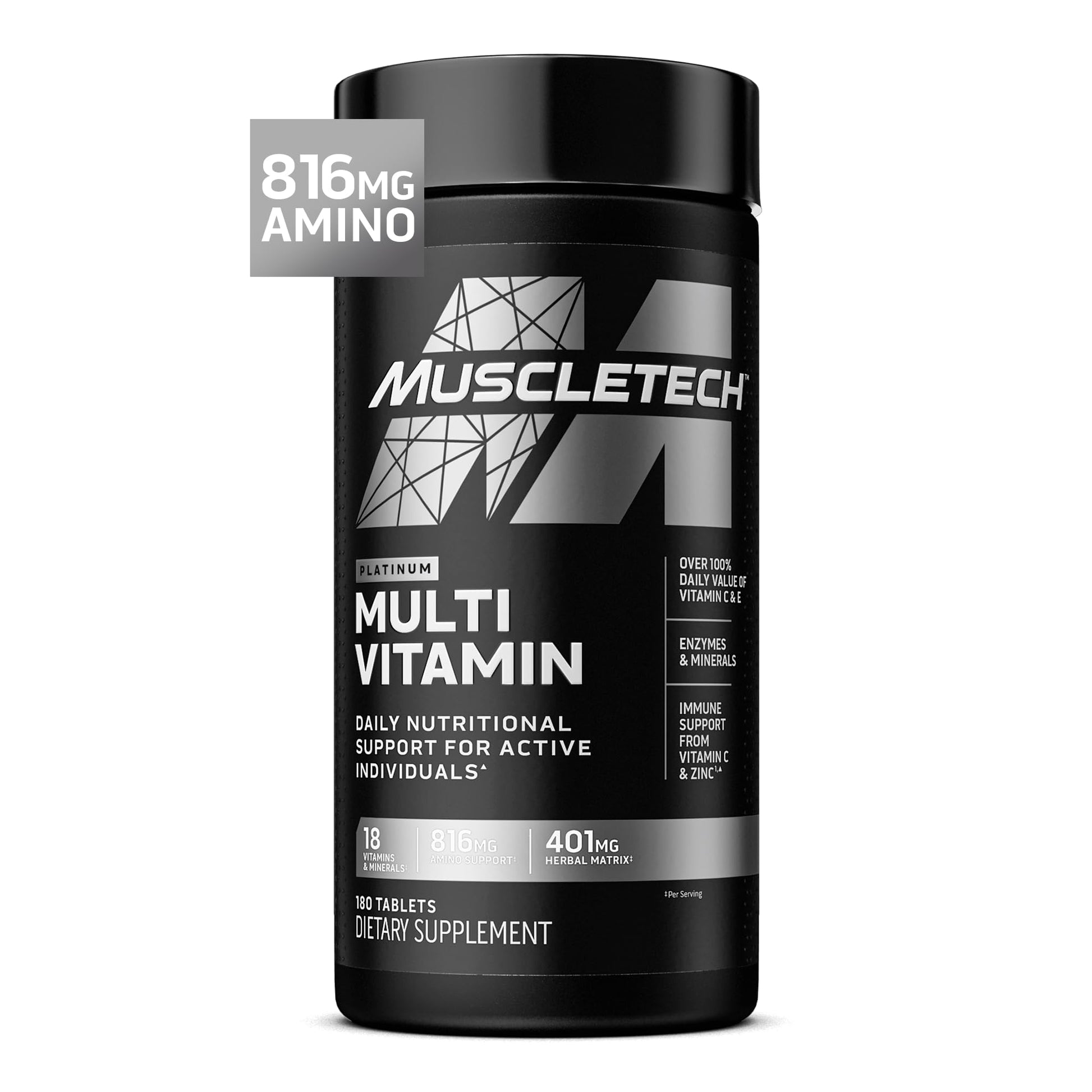 MuscleTech Platinum Multivitamins for Men & Women - Multi-Vitamin Supplement for Immune Support - 18 Vitamins & Minerals, Vitamin A C D E B6 B12 MuscleTechBuy Supplements Australia