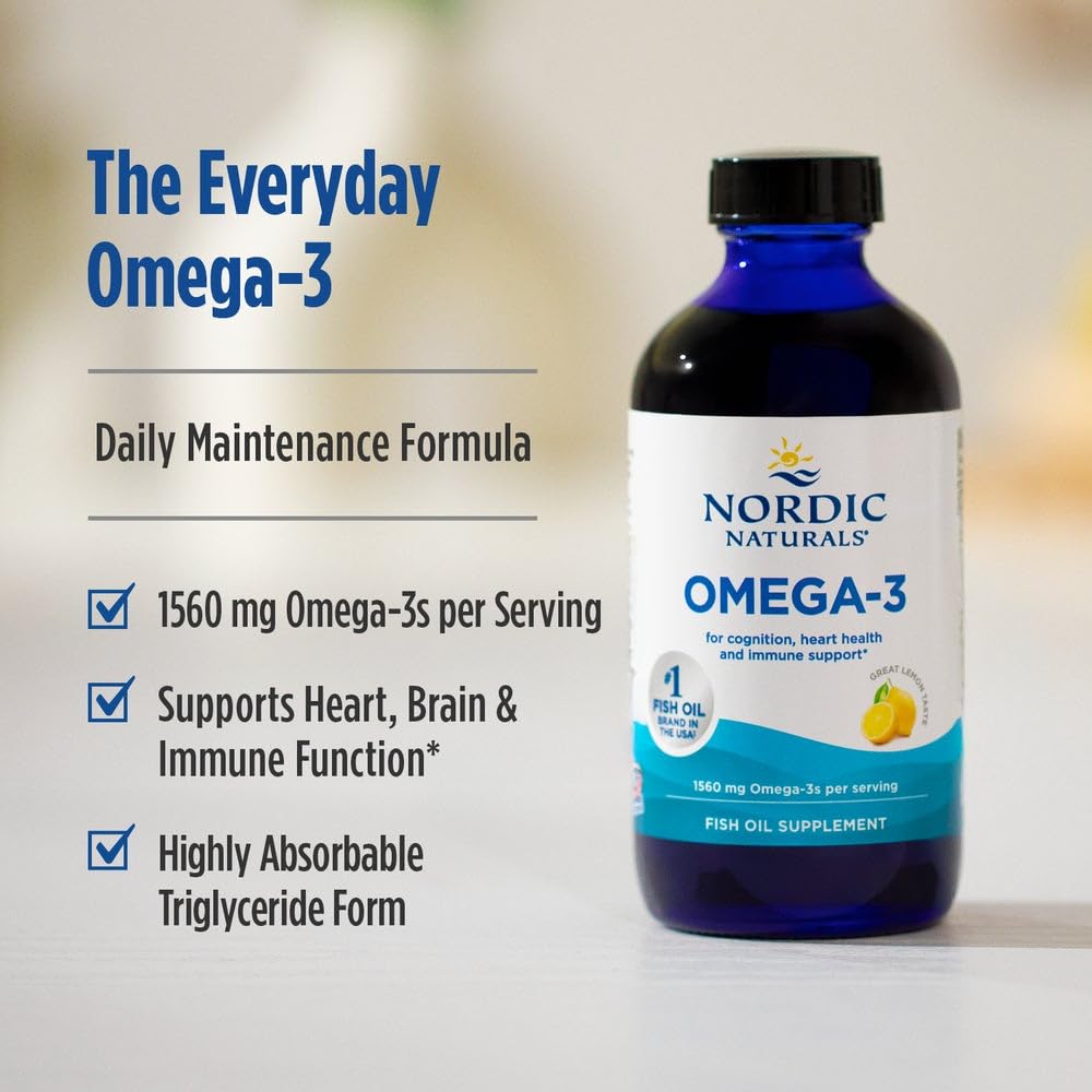 Nordic Naturals Omega-3, Lemon Flavor - 16 oz - 1560 mg Omega-3 - Fish Oil - EPA & DHA - Immune Support, Brain & Heart Health, Optimal Wellness - Non-GMO - 96 Servings Nordic NaturalsBuy Supplements Australia