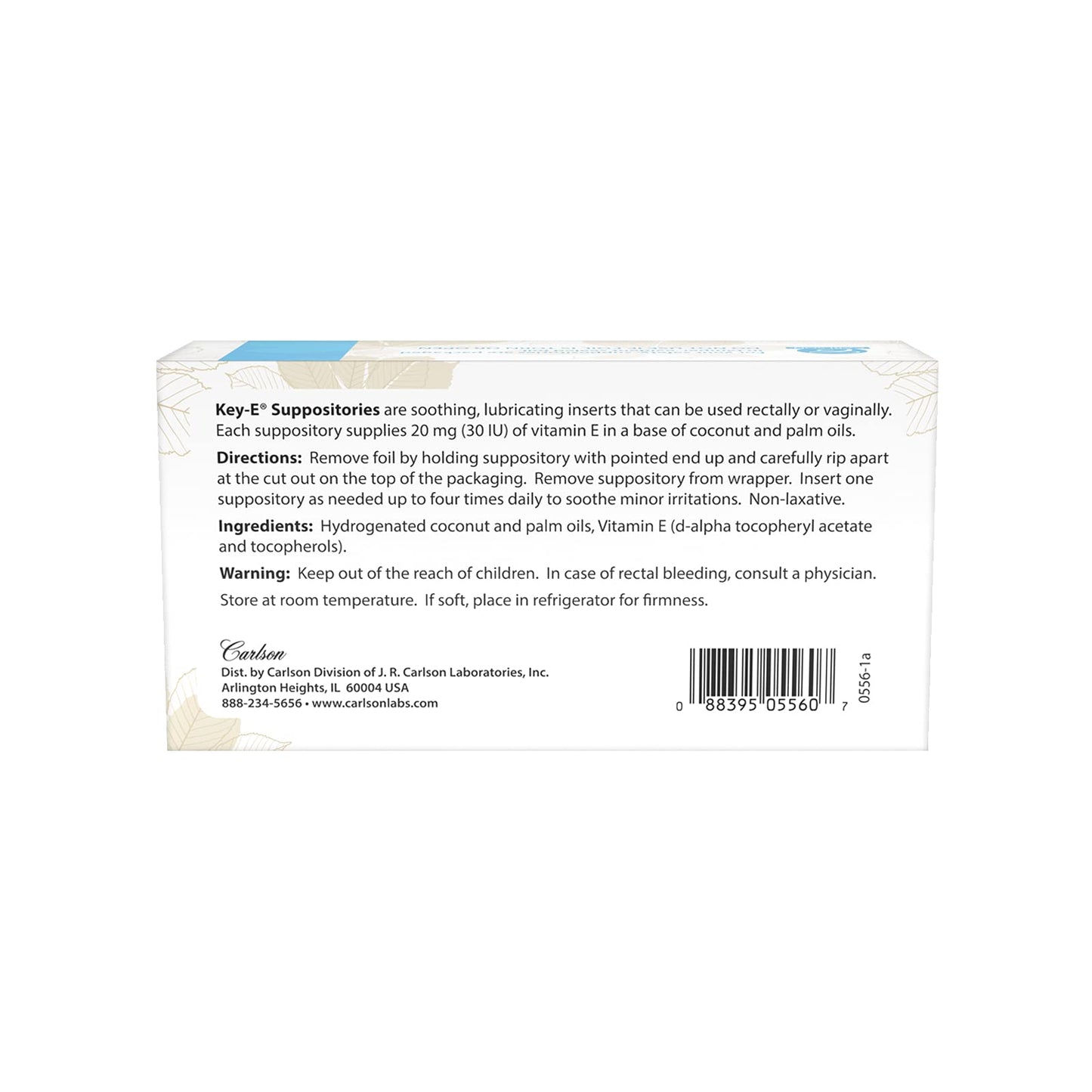Carlson Labs Key-E Suppositories Vitamin E Soothing Inserts (2 Packages of 24 Inserts, 48Count) CarlsonBuy Supplements Australia