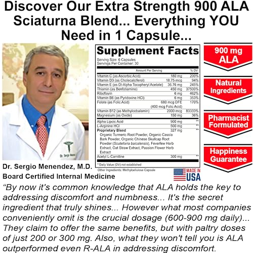 Sciatica Supplement with 900 mg Alpha Lipoic Acid - Sciatic Nerve Support NuturnaBuy Supplements Australia