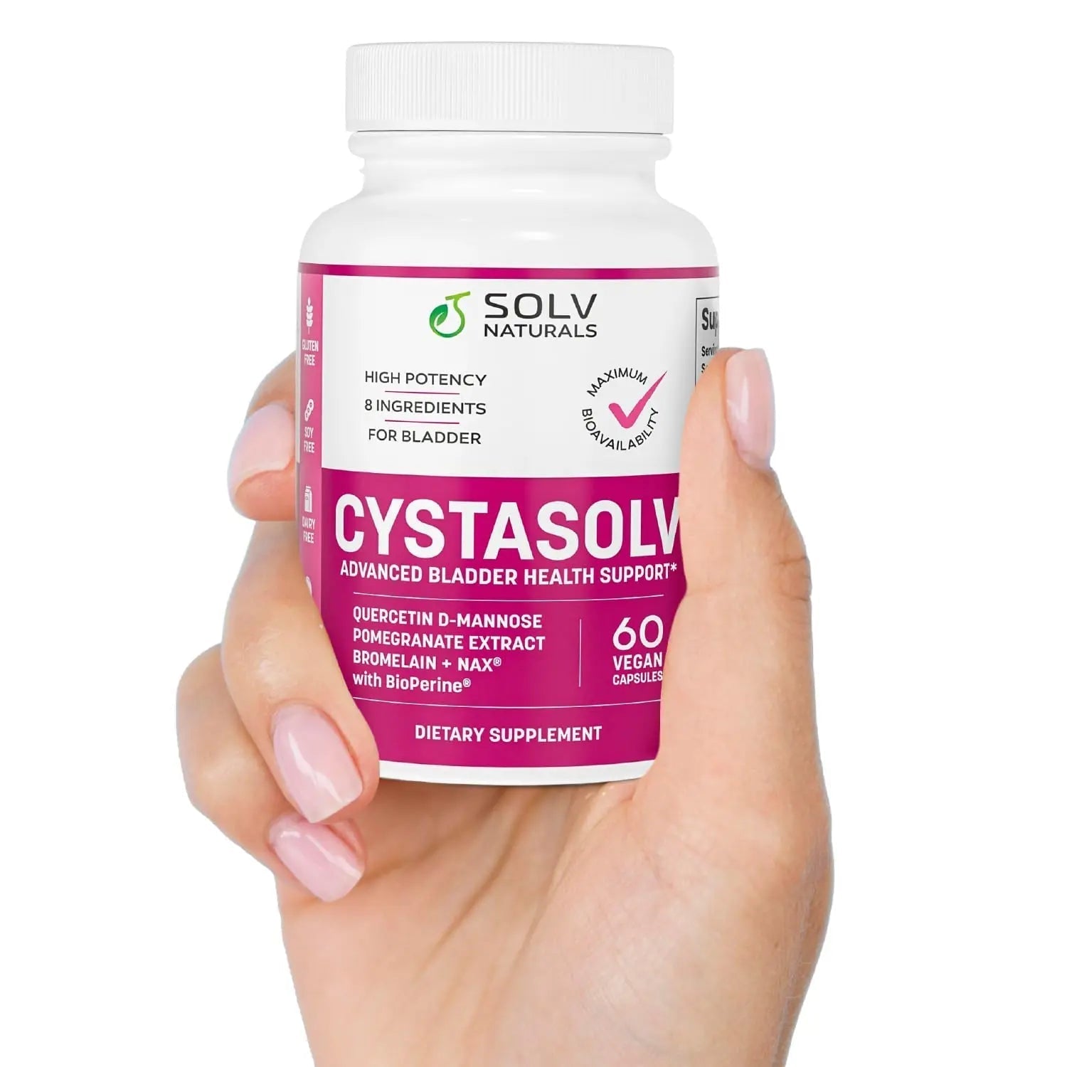 SOLV NATURALS CYSTASOLV Bladder & Pelvic Discomfort Formula - Enjoy Less Urgency & Flares* with Daily IC/BPS UTI Support – Premium Bladder & Urinary Support for Women & Men - 60 Vegan Capsules SOLV NATURALSBuy Supplements Australia
