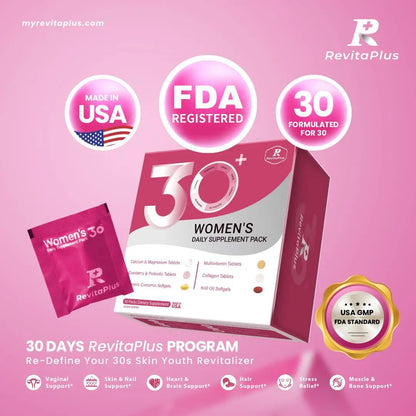 RevitaPlus Multivitamin for Women with Vitamin A,B,C,D3,E,K2,Biotin, Collagen,Krill Oil,Cranberries Supports Energy,Wellness,Beauty and Immune RevitaPlusBuy Supplements Australia