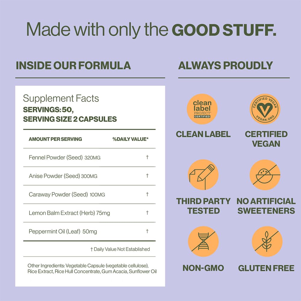 Hilma Natural Gas & Bloating Relief - with Lemon Balm, Fennel & Peppermint Leaf HilmaBuy Supplements Australia