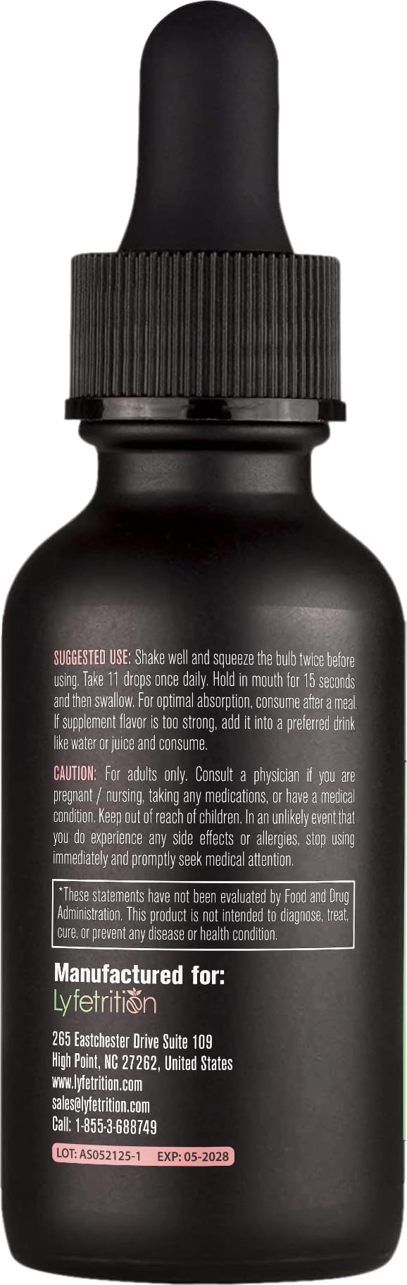 Lyfetrition Benfotiamine 118 ml, 4 FL Oz Liquid, 220 Servings, Made in USA, Quick Absorption, Potent Ingredients, Non-GMO LyfetritionBuy Supplements Australia