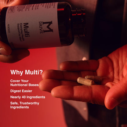 Mdrive Multivitamin for Men, Daily Multivitamin - Immune Health Support from Zinc, Selenium, Manganese & Vitamin D, Enzymes for Digestive Support, CoQ10 for Energy and Vitamin K2, 90 Capsules MdriveBuy Supplements Australia