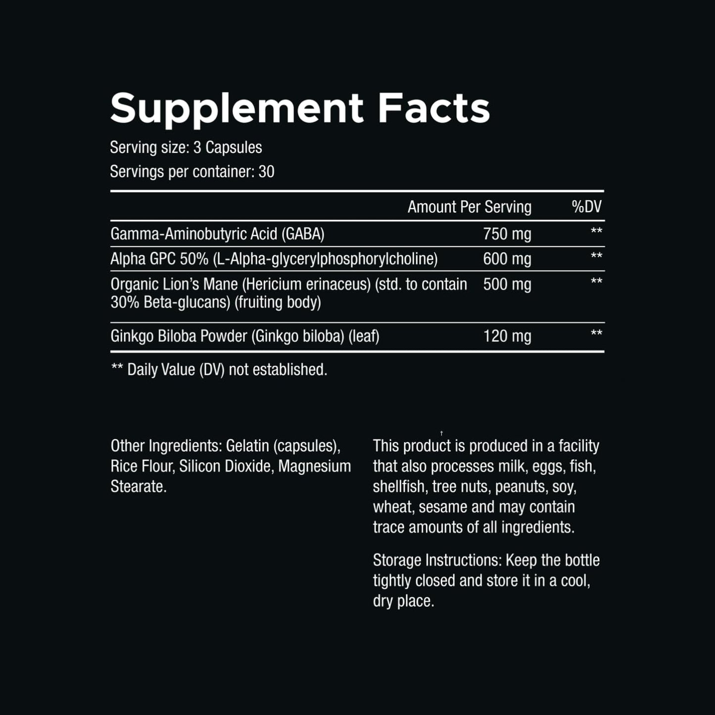 VITARA Focus First– Calm, Clear, Mental Focus Nootropic | Brain Support with Alpha GPC, Lion's Mane, GABA & Ginkgo Biloba VITARABuy Supplements Australia