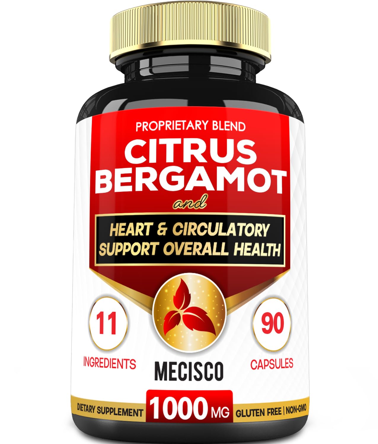 Mecisco 11 in 1 Citrus Bergamot Supplement 1000mg with Black Chokeberry, Berberine HCl & More - 90 Capsules - Supports Heart Health, Immune System, Energy Production MeciscoBuy Supplements Australia