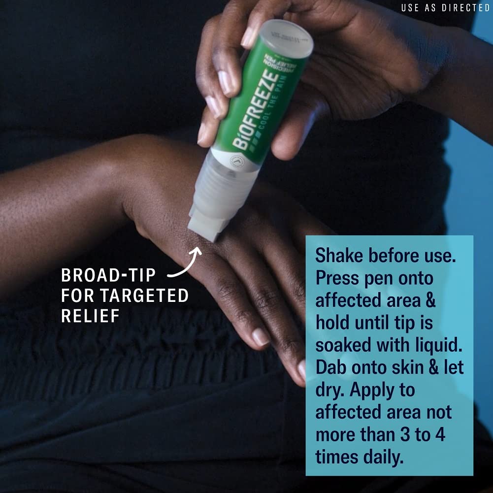 Biofreeze Precision Pain Relief Pen, Arthritis Pain Reliever, Mess-Free Cooling Joint Pain Relief, Menthol Pain Relief Liquid 1.15 Fl Oz BiofreezeBuy Supplements Australia