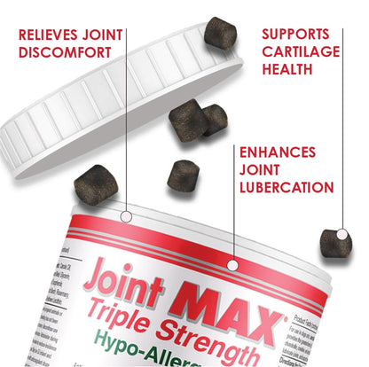 Joint MAX Triple Strength Hypo-Allergenic Soft Chews for Dogs - Hip and Joint Support Supplement with Glucosamine, Chondroitin, & MSM - Made in The USA - 120 Soft Chews Joint MaxBuy Supplements Australia