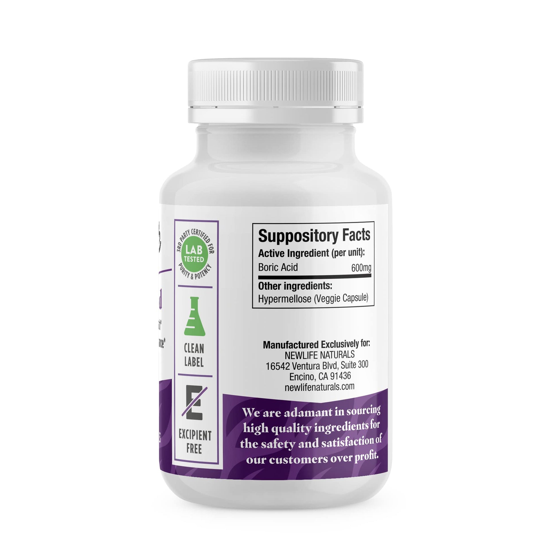 NewLife Naturals Boric Acid Vaginal Suppositories 600mg (60 Pack) with 28 Applicators - for pH Balance NewLife NaturalsBuy Supplements Australia