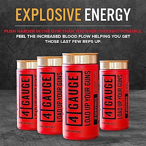 4 Gauge Natural Preworkout Without The Jitters | 30 Servings | Nitric Oxide Booster 4 GaugeBuy Supplements Australia