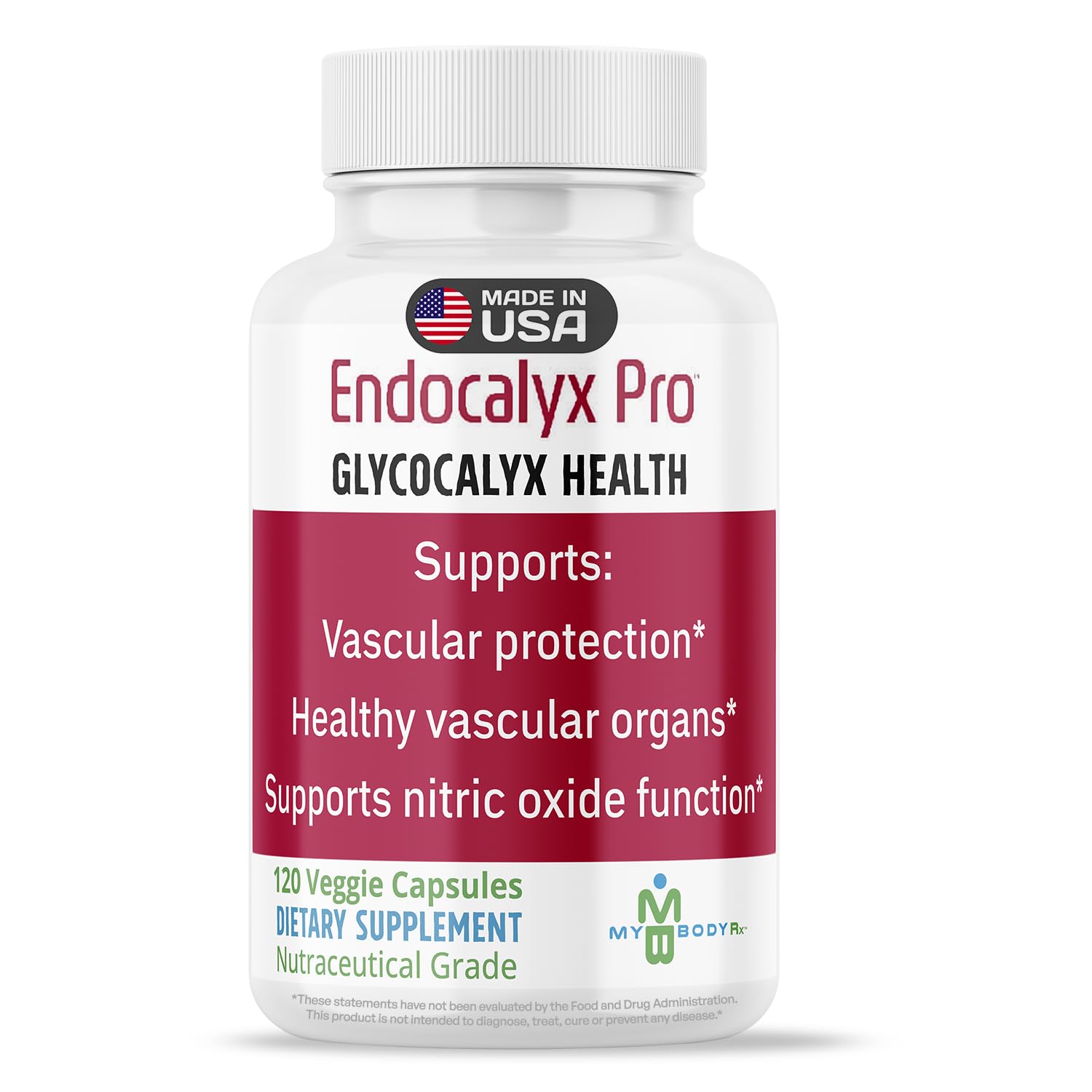 MYBODYRX Endocalyx Pro Supplement – Endothelial Glycocalyx Support 120 Capsules - Vascular & Microcirculation Health – Clinically-Studied – Patented – Supports Nitric Oxide Functions MYBODYRXBuy Supplements Australia