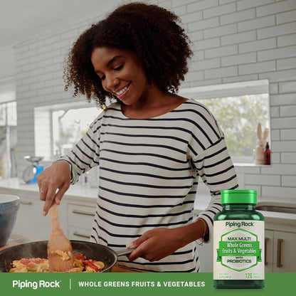 Piping Rock Fruits and Veggies Supplement | 120 Caplets | Fruit and Vegetable Blend with Probiotics | Max Multi Vitamin | Non-GMO, Gluten Free Piping RockBuy Supplements Australia