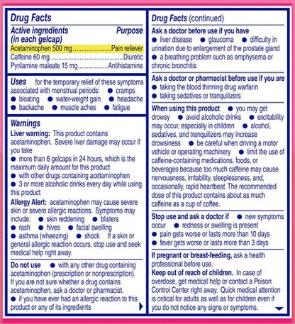 Midol Complete Gelcaps 24ct: Midol Complete Menstrual Pain Relief Gelcaps with Acetaminophen MidolBuy Supplements Australia