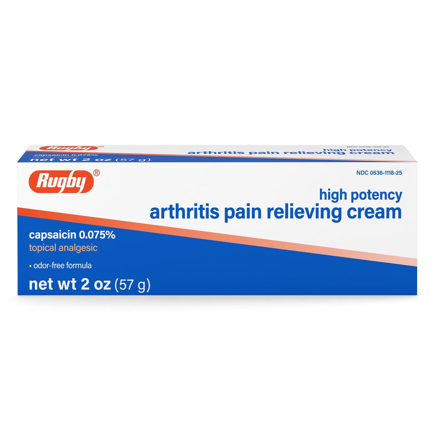 Rugby High Potency Capsaicin 0.075% Cream - Pain Relief Cream for Arthritis - 2 Oz (57g), (1 Pack) RUGBY LABORATORIESBuy Supplements Australia
