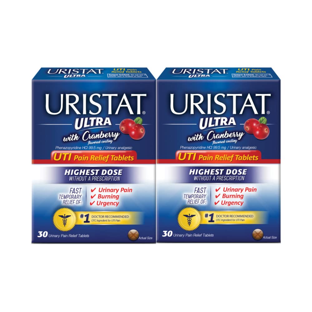 URISTAT Ultra UTI Pain Relief, Cranberry Flavored Coating, 30 Tablets (Pack of 2) URISTATBuy Supplements Australia
