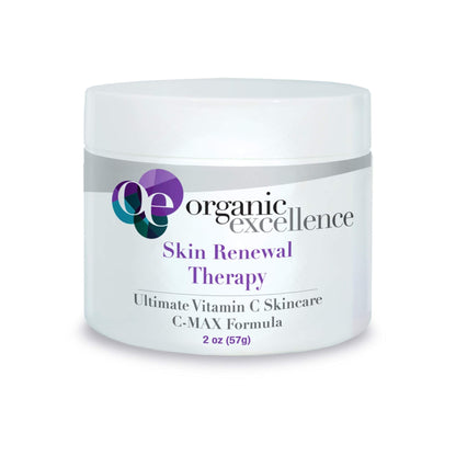 Organic Excellence Skin Renewal Therapy, Vitamin C Face & Neck Cream, Moisturizer to Stimulate Collagen Production and Increase Skin Cell Renewal, Organic Natural Non-Toxic Cruelty-Free 2 oz (57g) Organic ExcellenceBuy Supplements Australia