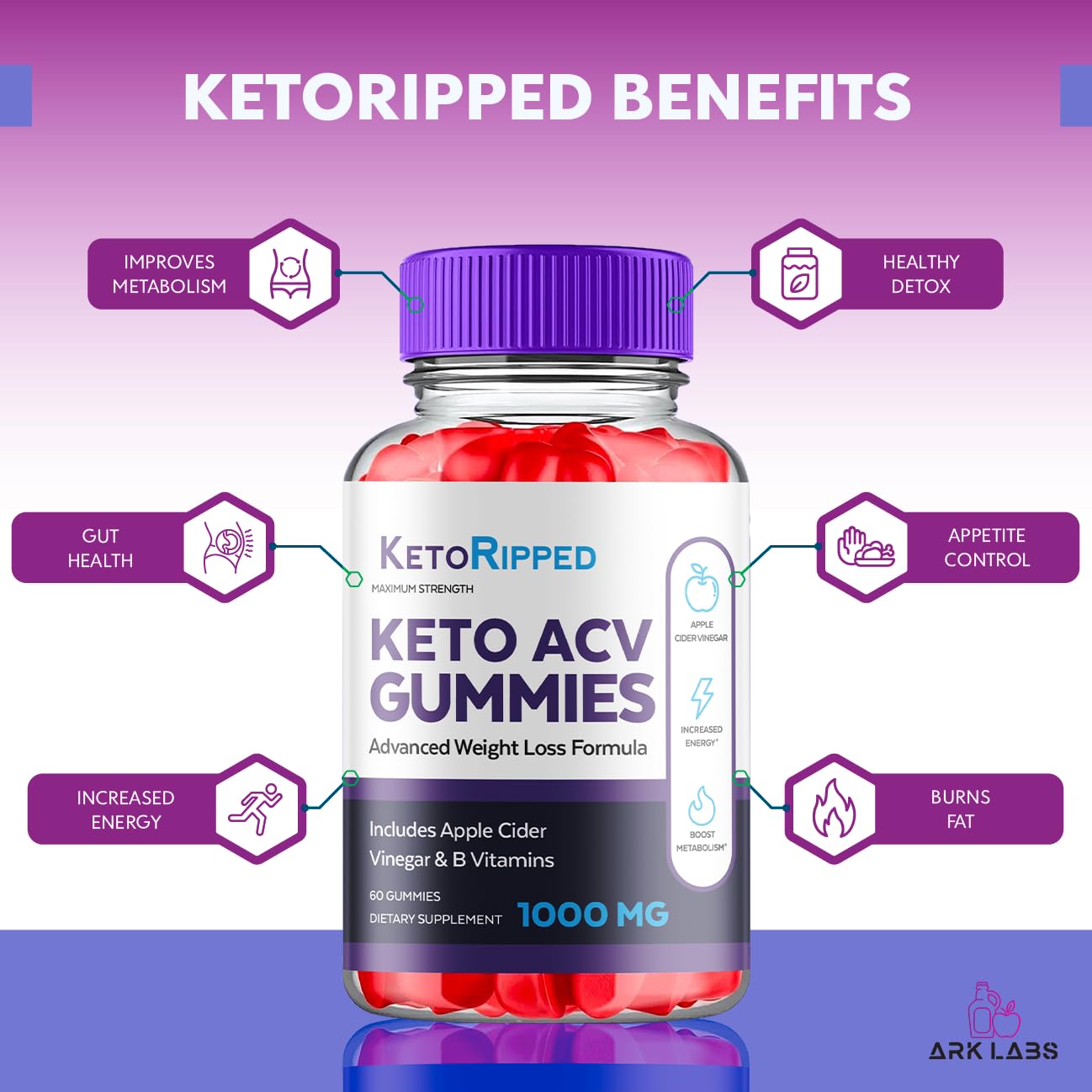 (5 Pack) Keto Ripped ACV Gummies, Keto Ripped ACV Gummies Advanced Weight Loss 1000MG Ark LabsBuy Supplements Australia