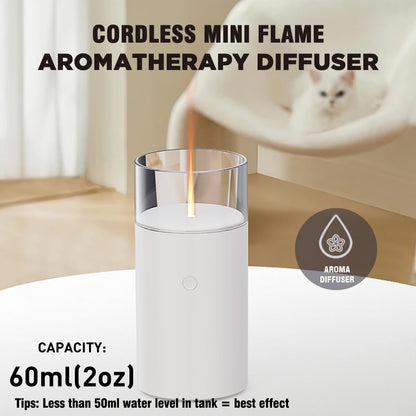 iWeeta Candlelight Diffuser,60ml Rechargeable Battery Operated Low Power Portable 10ml/H Aroma iweetaBuy Supplements Australia