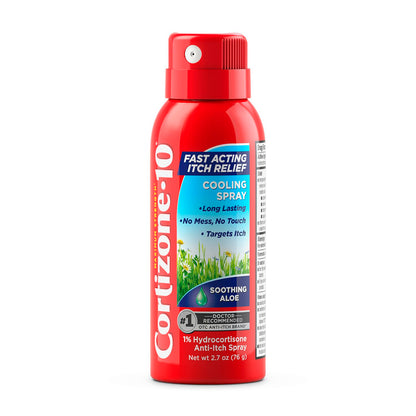 Cortizone 10 Maximum Strength Soothing Aloe Itch Relief Cooling Spray, 1% Hydrocortisone, Fast-Acting, Anti-Itch Spray for Bug Bites, Rash, Eczema, Psoriasis, Poison Ivy, Oak, Sumac, 2.7 oz Cortizone 10Buy Supplements Australia