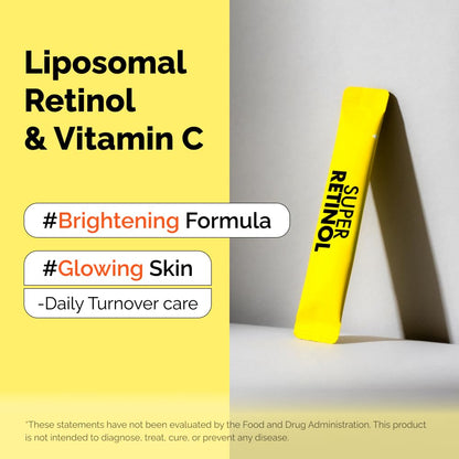 VITALBEAUTIE Super Retinol - Ingestible Liposomal Retinol & Vitamin C 1000mg Powder - Vegan K-Beauty Skin Supplement for Radiant Glass Skin & Tone, Dark Spot Care, 30 Packets VITALBEAUTIEBuy Supplements Australia