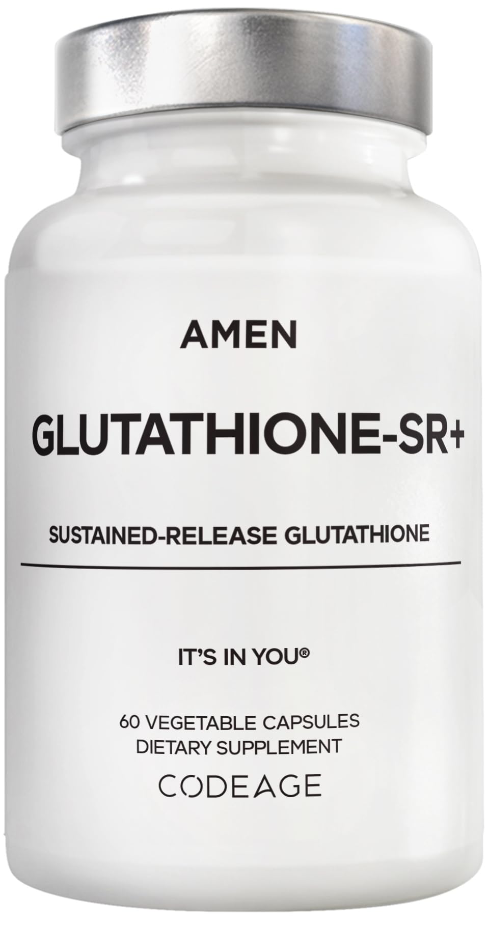 Amen Glutathione-SR+ Advanced Sustained-Release Supplement - 2-Month Supply - Reduced L-Glutathione - Galactomannans Fenugreek Seed - Time-Reduced Matrix - Non-GMO - 60 Capsules AmenBuy Supplements Australia
