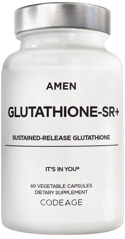 Amen Glutathione-SR+ Advanced Sustained-Release Supplement - 2-Month Supply - Reduced L-Glutathione - Galactomannans Fenugreek Seed - Time-Reduced Matrix - Non-GMO - 60 Capsules AmenBuy Supplements Australia
