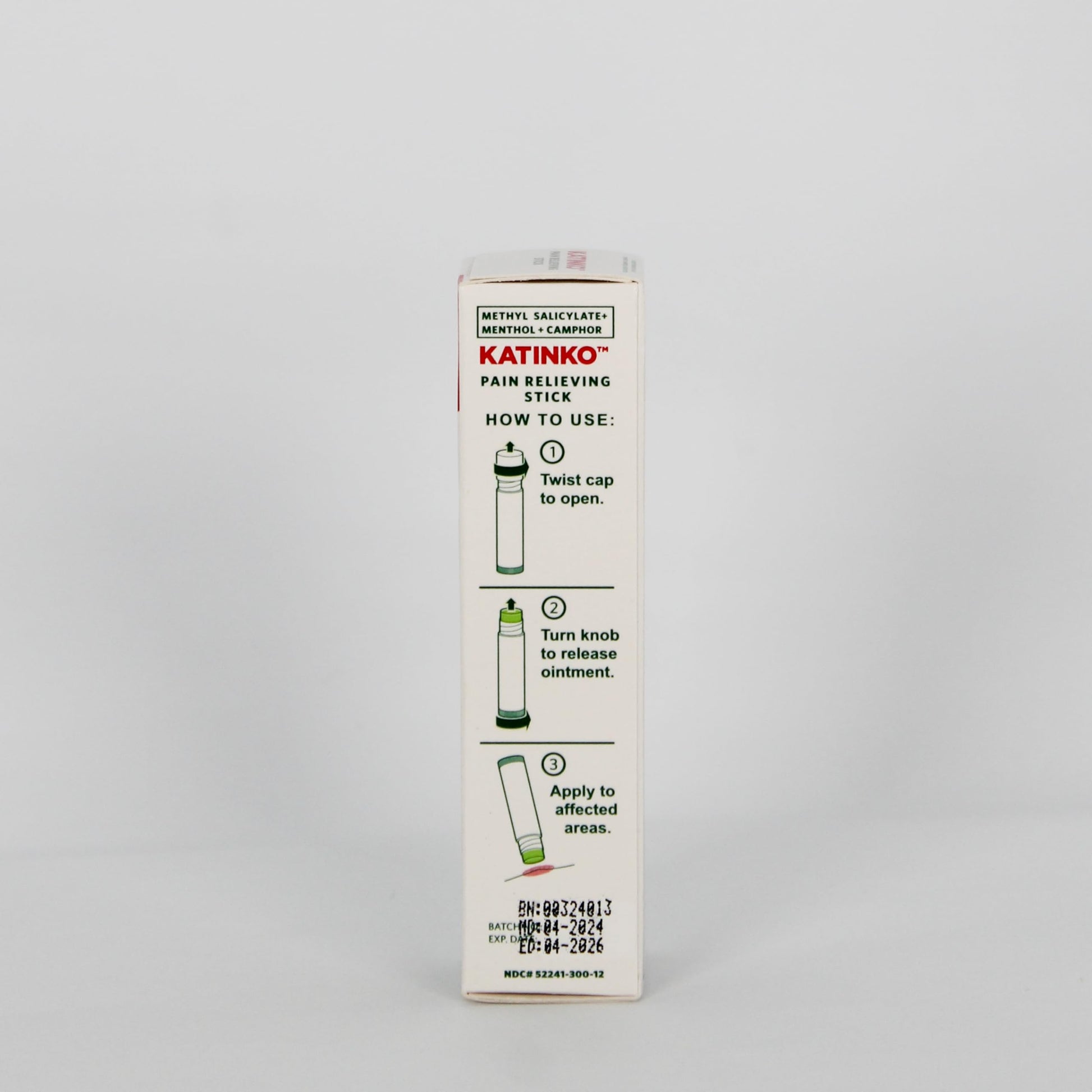 Katinko Pain and Itch Relieving Stick 12g - Effective for Muscle Strain, Neck Stiffness, Rheumatism, and Bruises (4) KatinkoBuy Supplements Australia