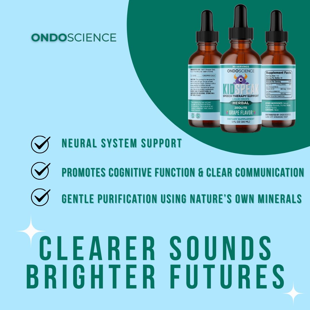 Ondo Science KIDSPEAK Speech Support Supplement for Children, Natural Vitamins and Minerals, Communication and Learning Aid Ondo ScienceBuy Supplements Australia