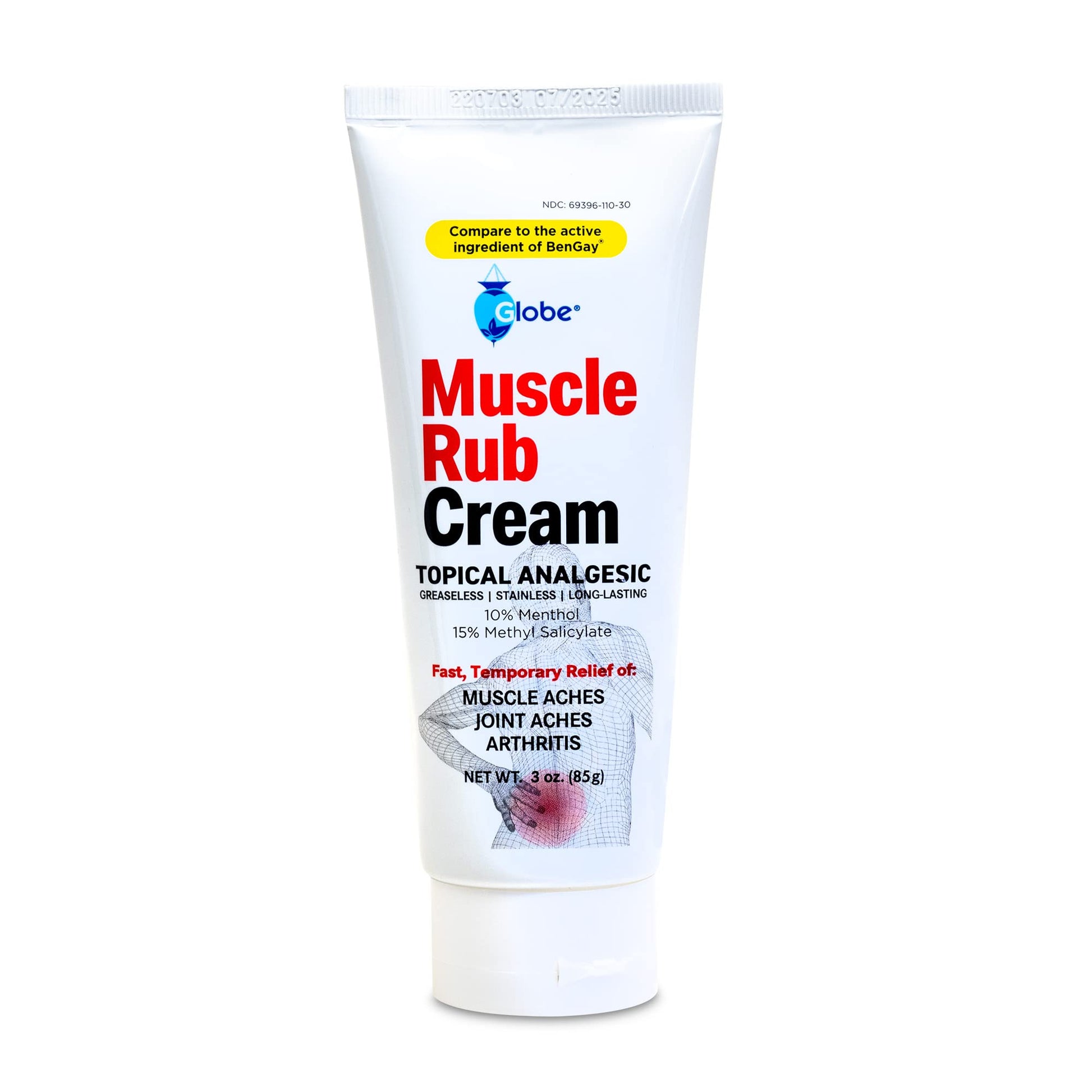 (3 Pack) Globe Ultra Strength Greaseless Muscle Rub Cream (3 oz). Compare to The Active Ingredients of Greaseless Bengay, 10% Menthol & 15% Methyl Salicylate (3 Pack) GlobeBuy Supplements Australia