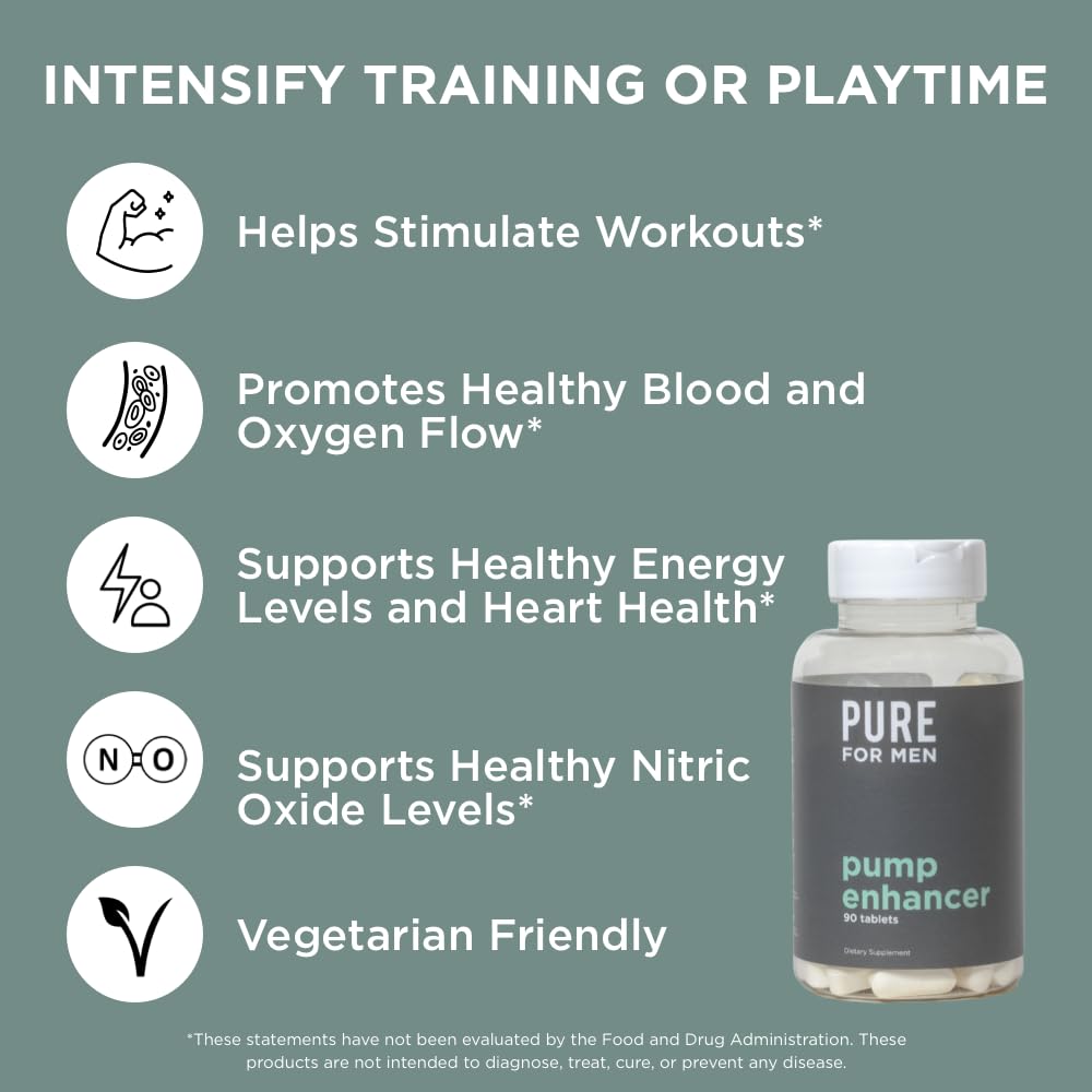 Pure for Men Pump Enhancer | Pre Workout Supplement for Muscle Pump, Stamina Pure for MenBuy Supplements Australia