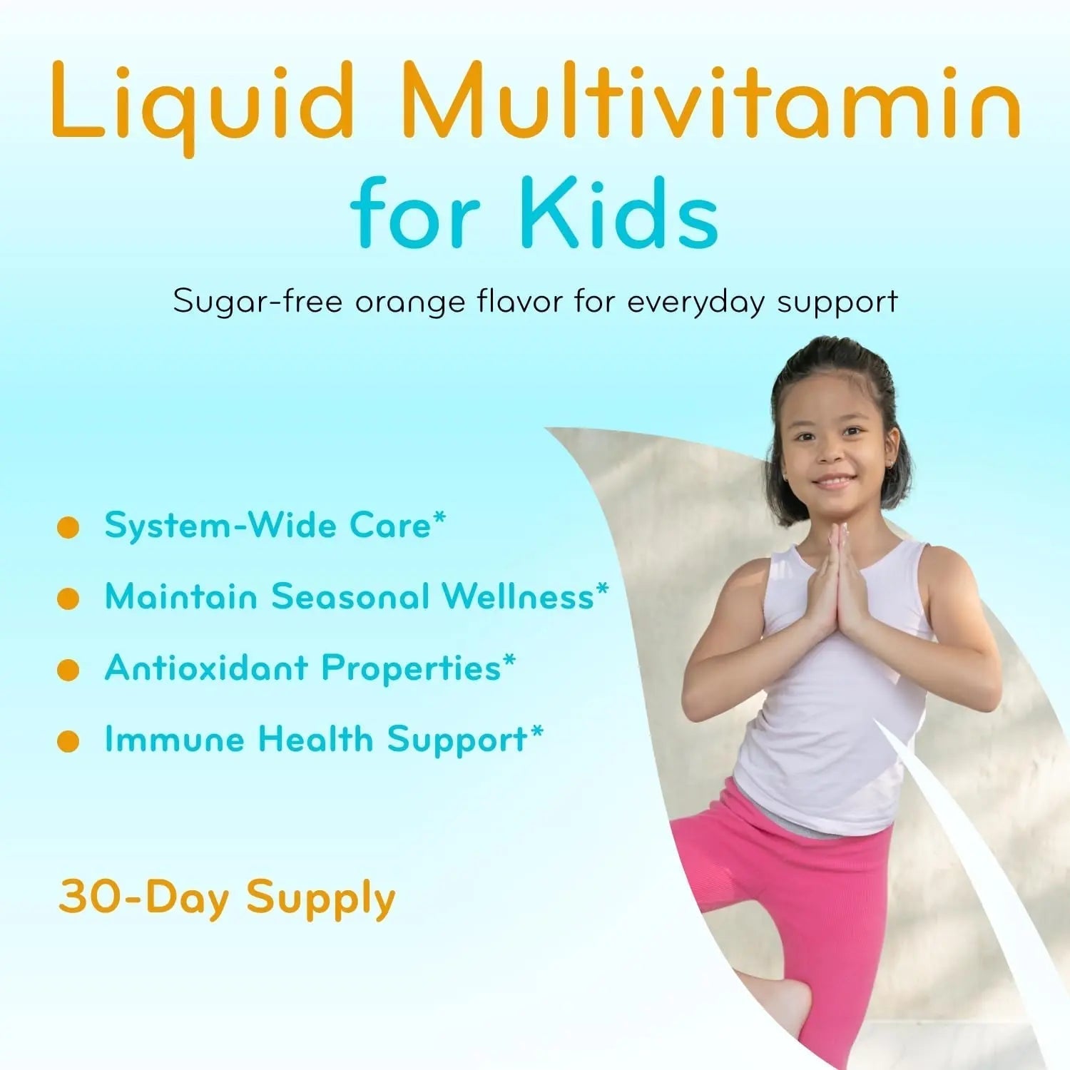 Sugar Free Liquid Multivitamin for Kids - High Absorption Kids Liquid Multivitamin with Vitamins A C D E & B Complex Plus Quercetin Immune Support Complex Clear FormulasBuy Supplements Australia