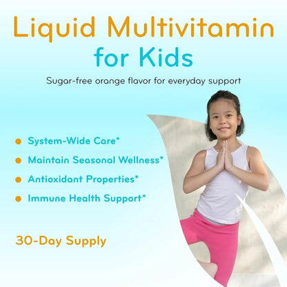 Sugar Free Liquid Multivitamin for Kids - High Absorption Kids Liquid Multivitamin with Vitamins A C D E & B Complex Plus Quercetin Immune Support Complex Clear FormulasBuy Supplements Australia