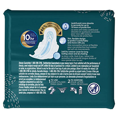 Always Ultra Thin Size 4 Overnight Pads With Wings Unscented, 14 Count (3700030165) AlwaysBuy Supplements Australia
