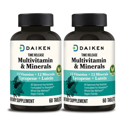 DAIKEN Mini Multivitamin, 60 Tablets, Enhanced with Lutein, Lycopene & Folic Acid, Time Released Multivitamin DAIKEN