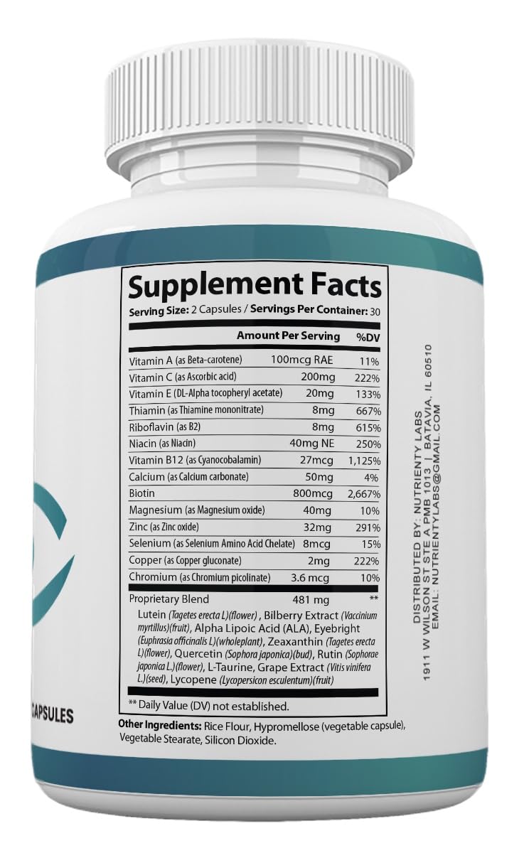 Zonata Vision Clear Eye Health Support Vitamins Pills, Vision Clear Supplement, 60 Capsules ZonataBuy Supplements Australia