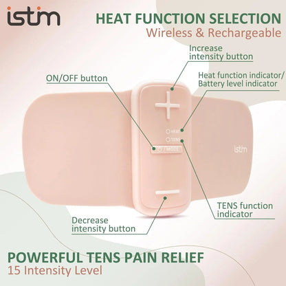 iStim S1 Wireless TENS Unit for Menstrual Relief – Period Pain Relief Device for Period Cramps and Back Pain, TENS Machine with Heat, Rechargeable Drug-Free TENS Massager with Japanese Gel Pads iSTIMBuy Supplements Australia