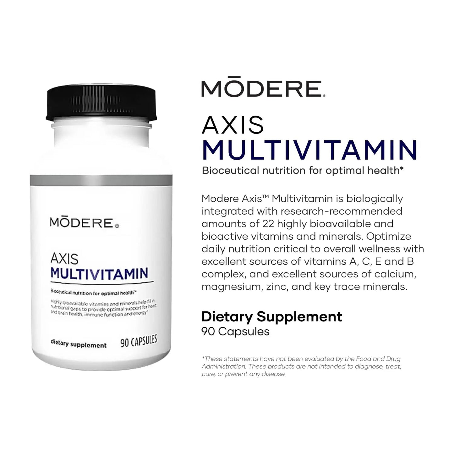 Modere Axis Multivitamin Supplement - Daily Essential Vitamins & Minerals for Overall Health and Wellness Support for Adults Immune - 90 Capsules ModereBuy Supplements Australia