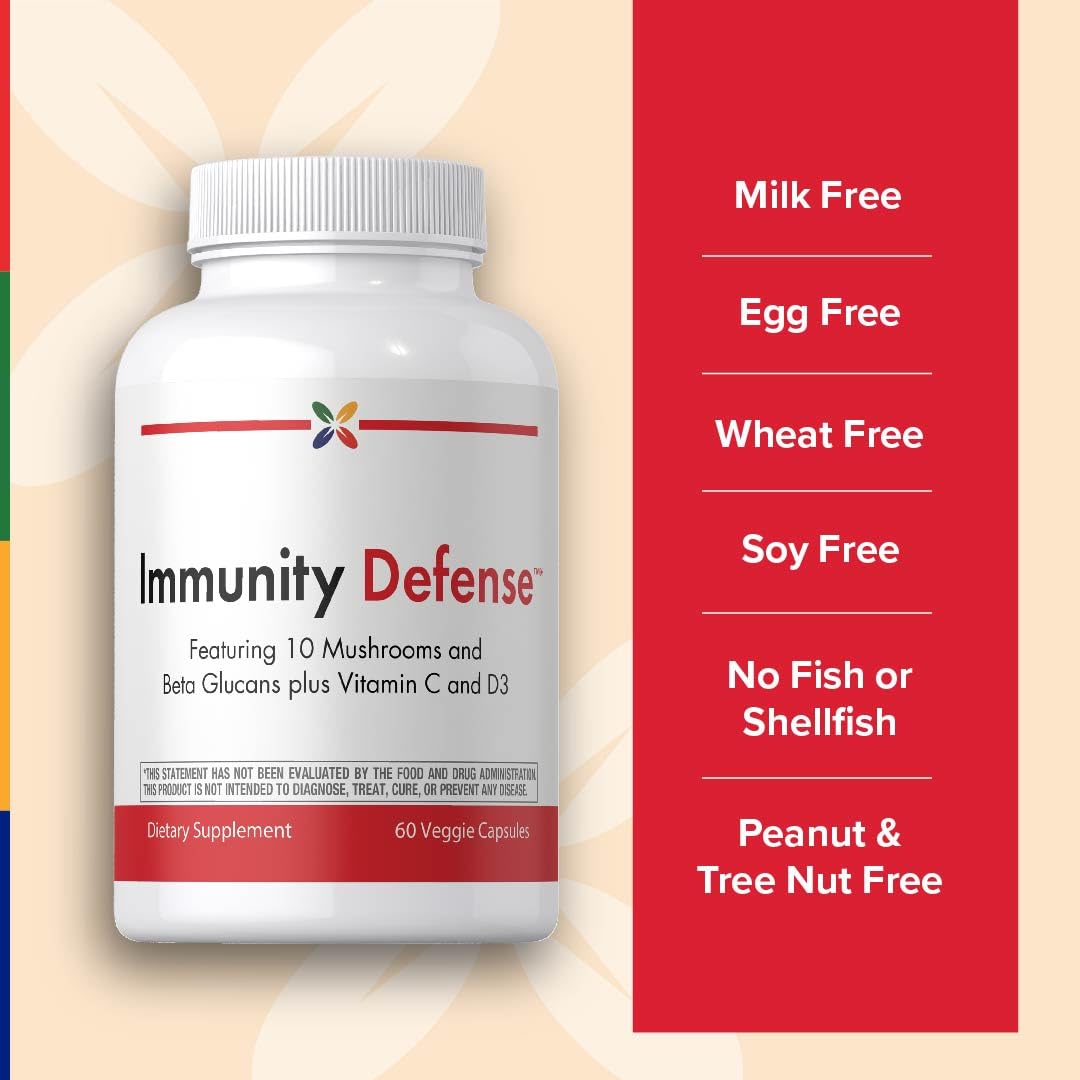 Stop Aging Now - Immune Support - with Vitamin C, Vitamin D3 and Mushroom Complex - 60 Vegetarian Capsules Stop Aging NowBuy Supplements Australia